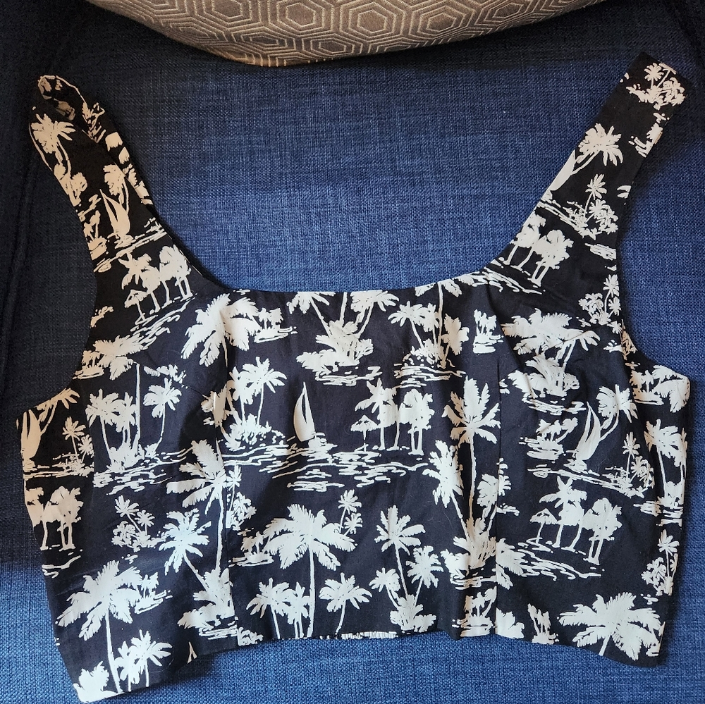 Maje Black Palm Top